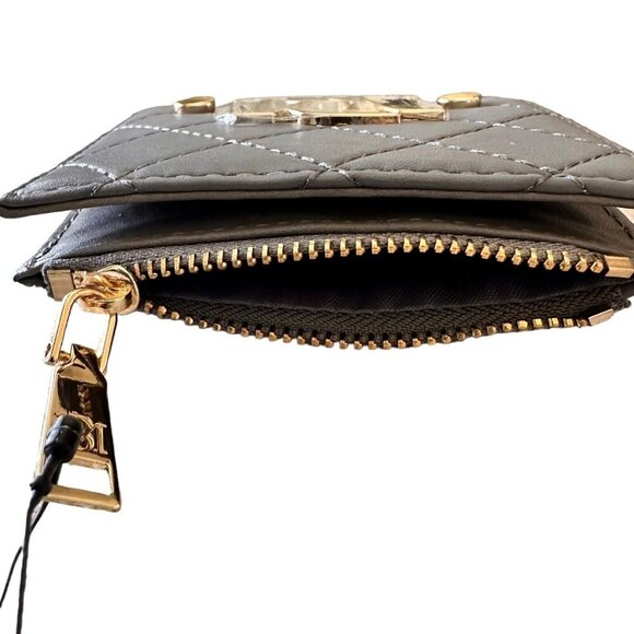 Badgley Mischka NWT Grey Vegan Leather Short Card Wallet - GREAT GIFT - Picture 5 of 5